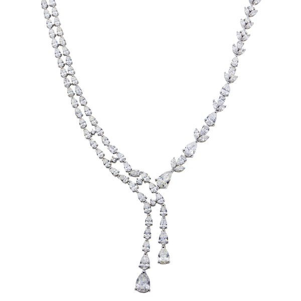 Fancy Pear Shape Diamond Necklace