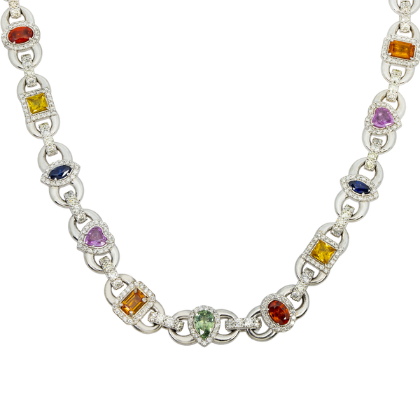 Diamond Colored Infinity Necklace