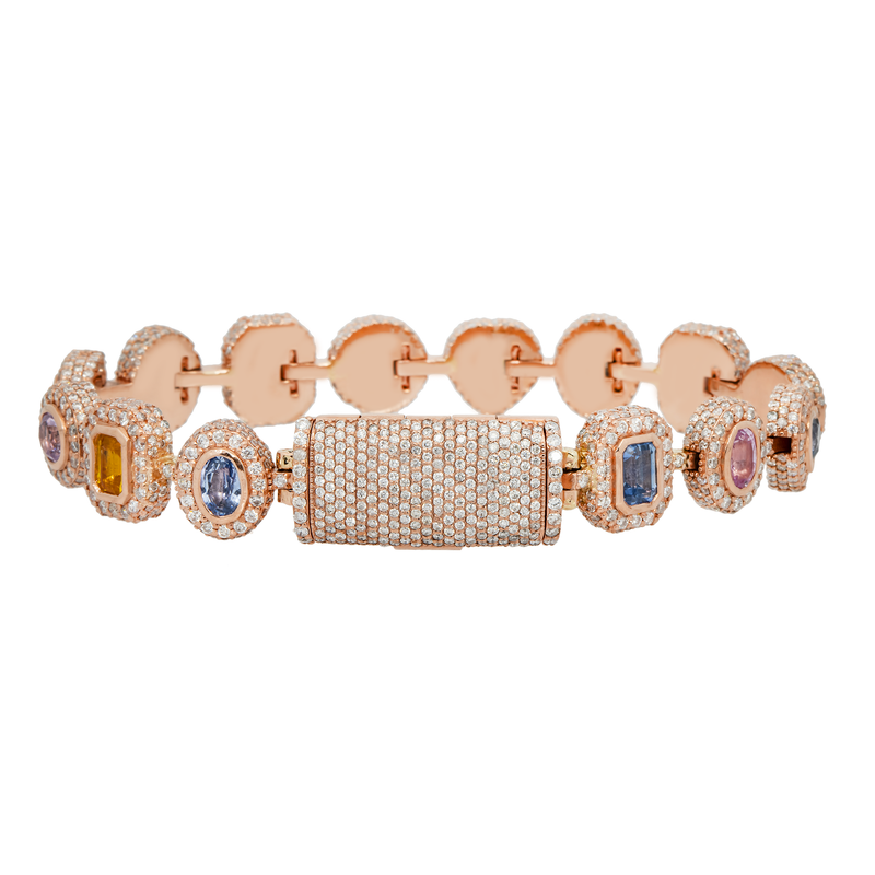 Diamond Multishaped Colored Bracelet