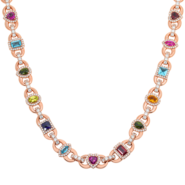 Infinity Colored Diamond Necklace