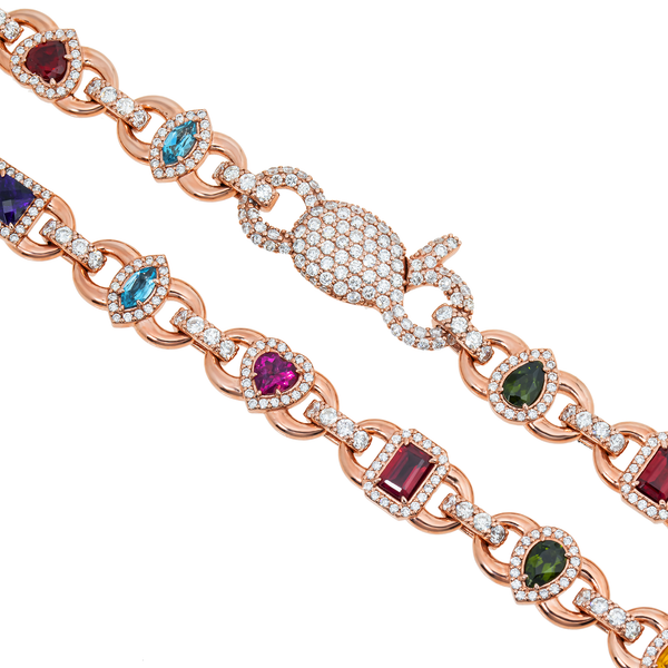Infinity Colored Diamond Necklace