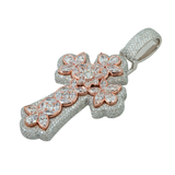 Diamond Marquise Flower Cross