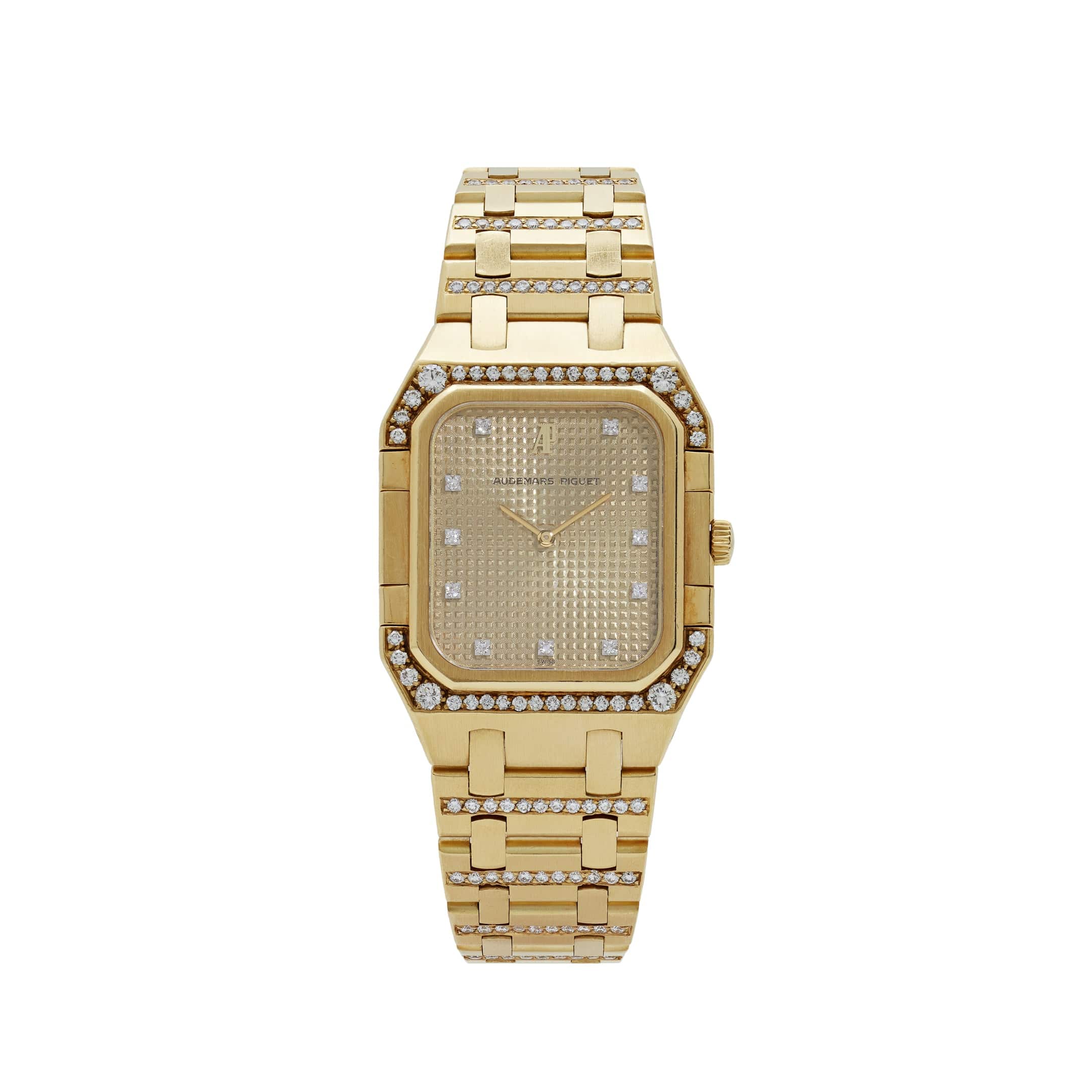 Audemars Piguet Royal Oak Vintage Yellow Gold Champagne Diamond Dial ...