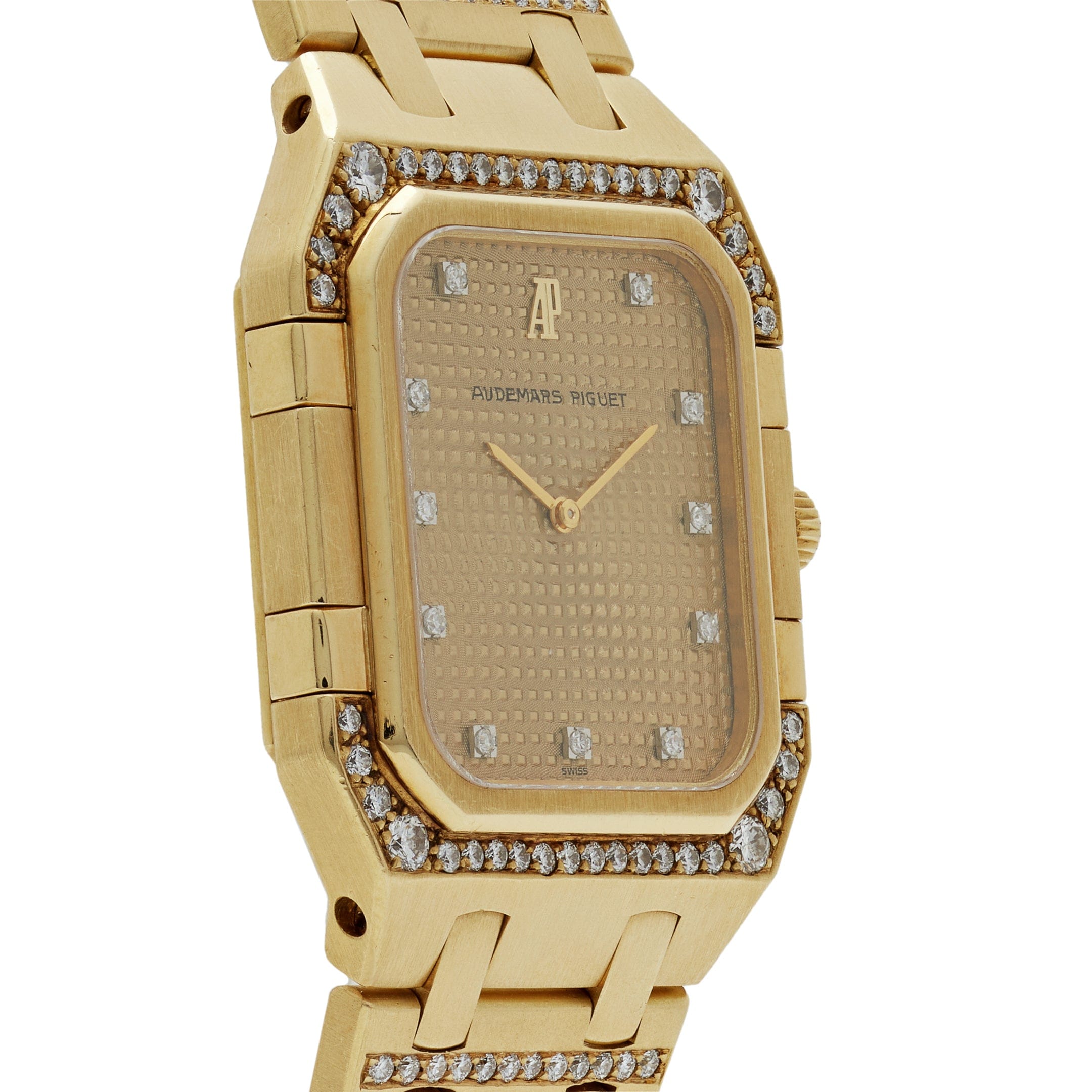 Audemars Piguet Royal Oak Vintage Yellow Gold Champagne Diamond Dial ...