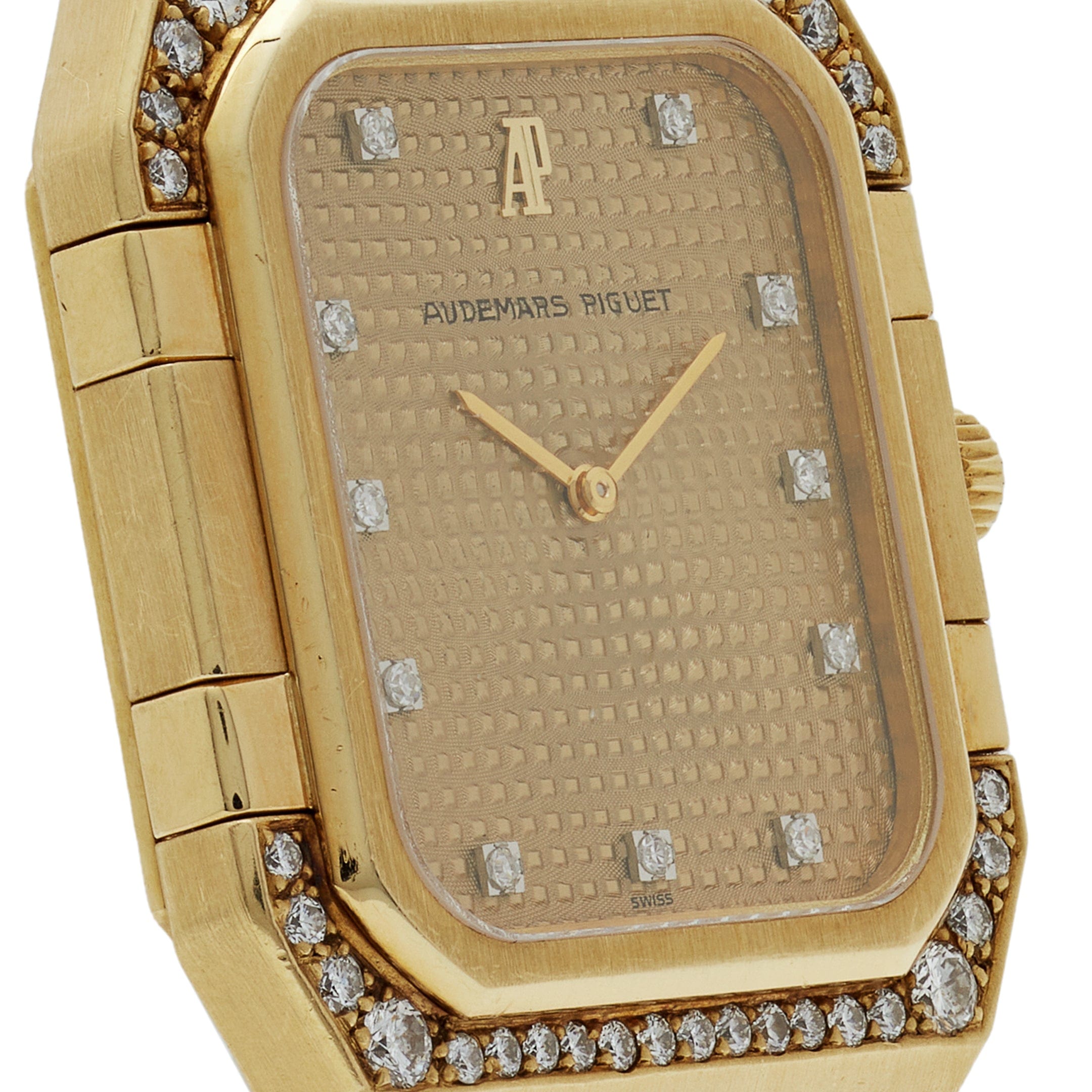 Audemars Piguet Royal Oak Vintage Yellow Gold Champagne Diamond Dial ...