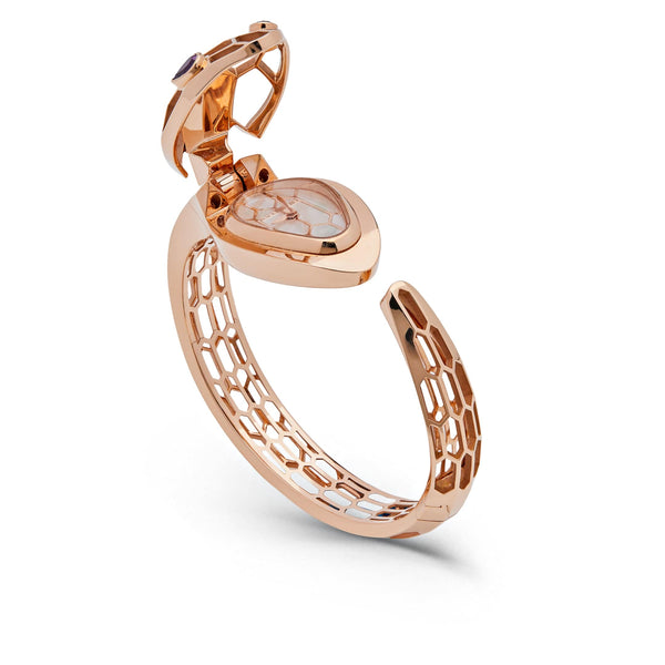 BVLGARI Serpenti Spiga Watch 102573 Rose Gold Diamond and Sapphire