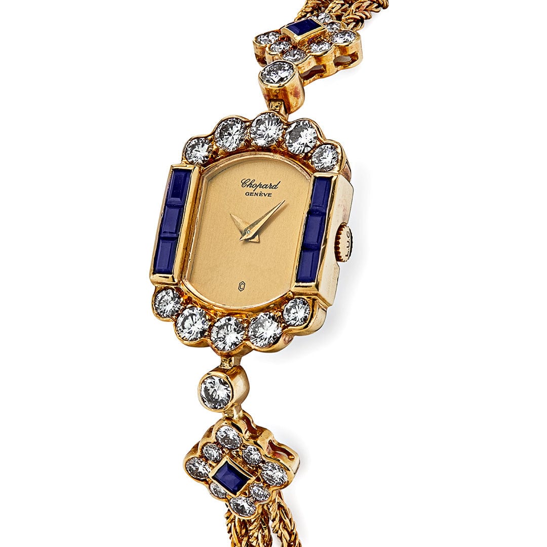 Chopard Vintage Yellow Gold Blue Sapphire Diamond Watch – Mavani & Co