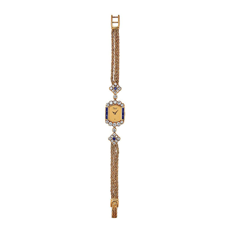 Chopard Vintage Yellow Gold Blue Sapphire Diamond Watch