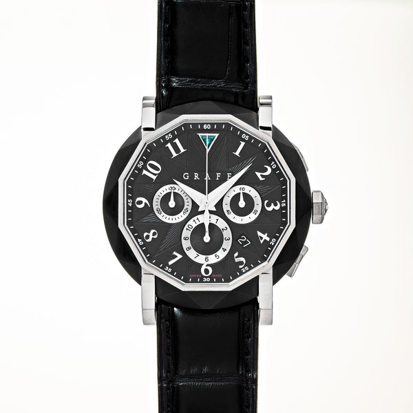 Graff Chronograph White Gold DLC-Coated Steel Black Dial Limited Edition CG45DLCWGB