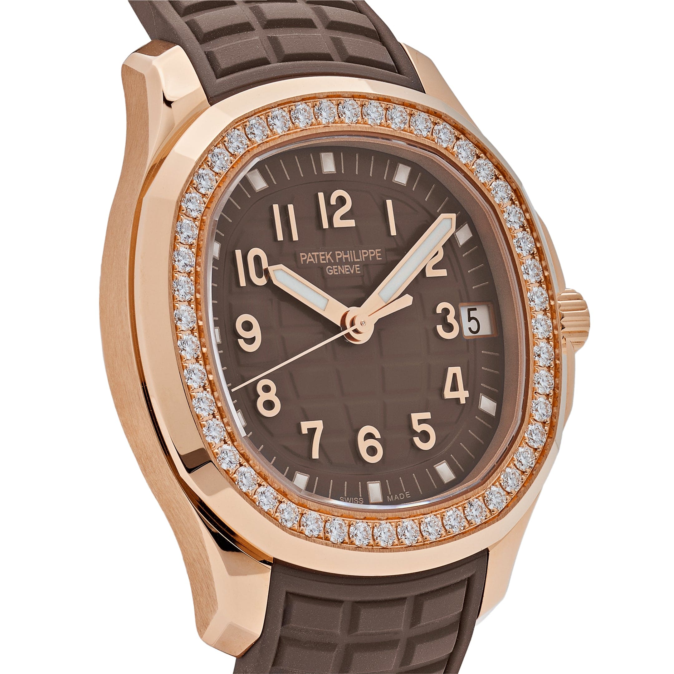 Patek Philippe Aquanaut 5268/200R-010 Rose Gold Brown Dial Diamond Bez ...