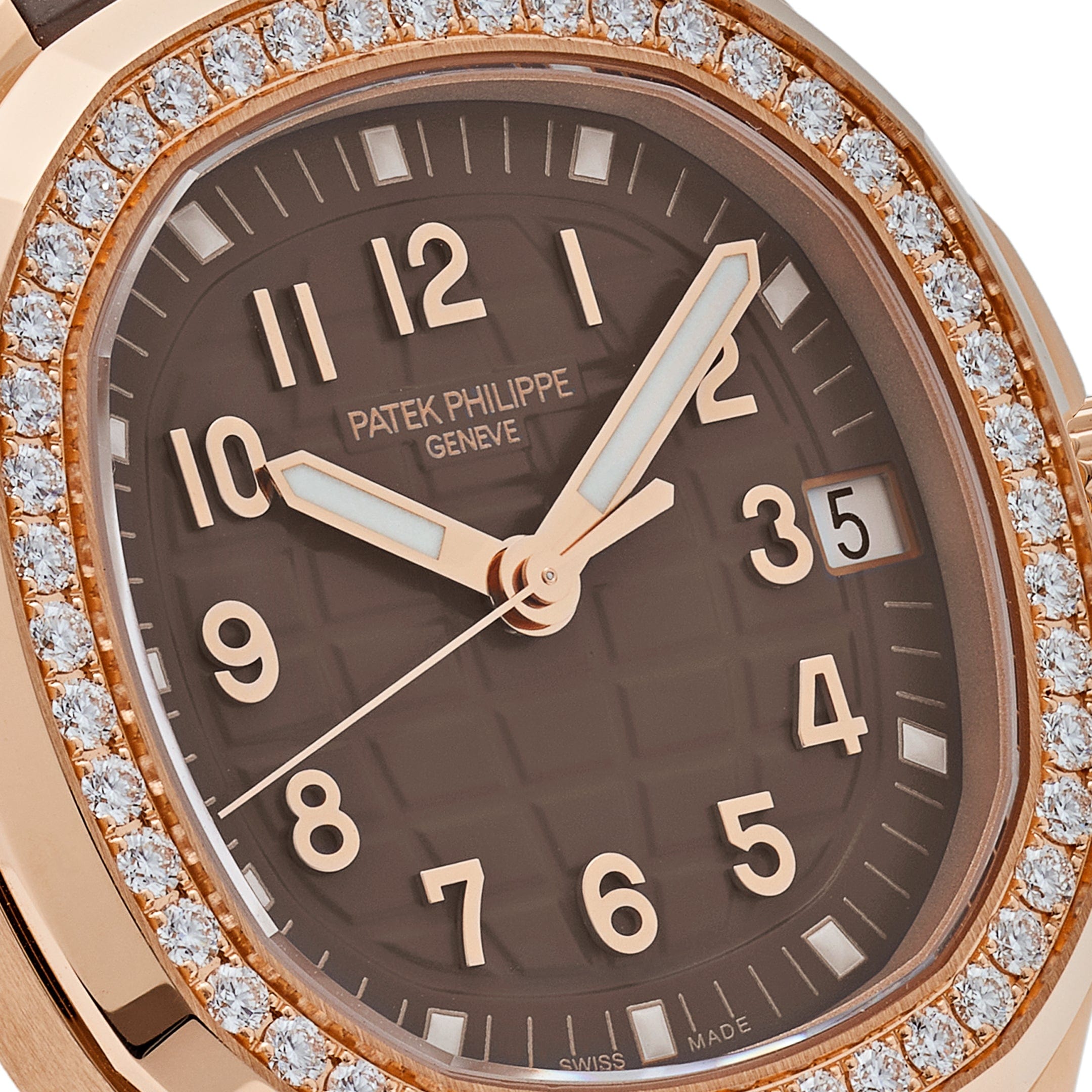 Patek Philippe Aquanaut 5268/200R-010 Rose Gold Brown Dial Diamond Bez ...