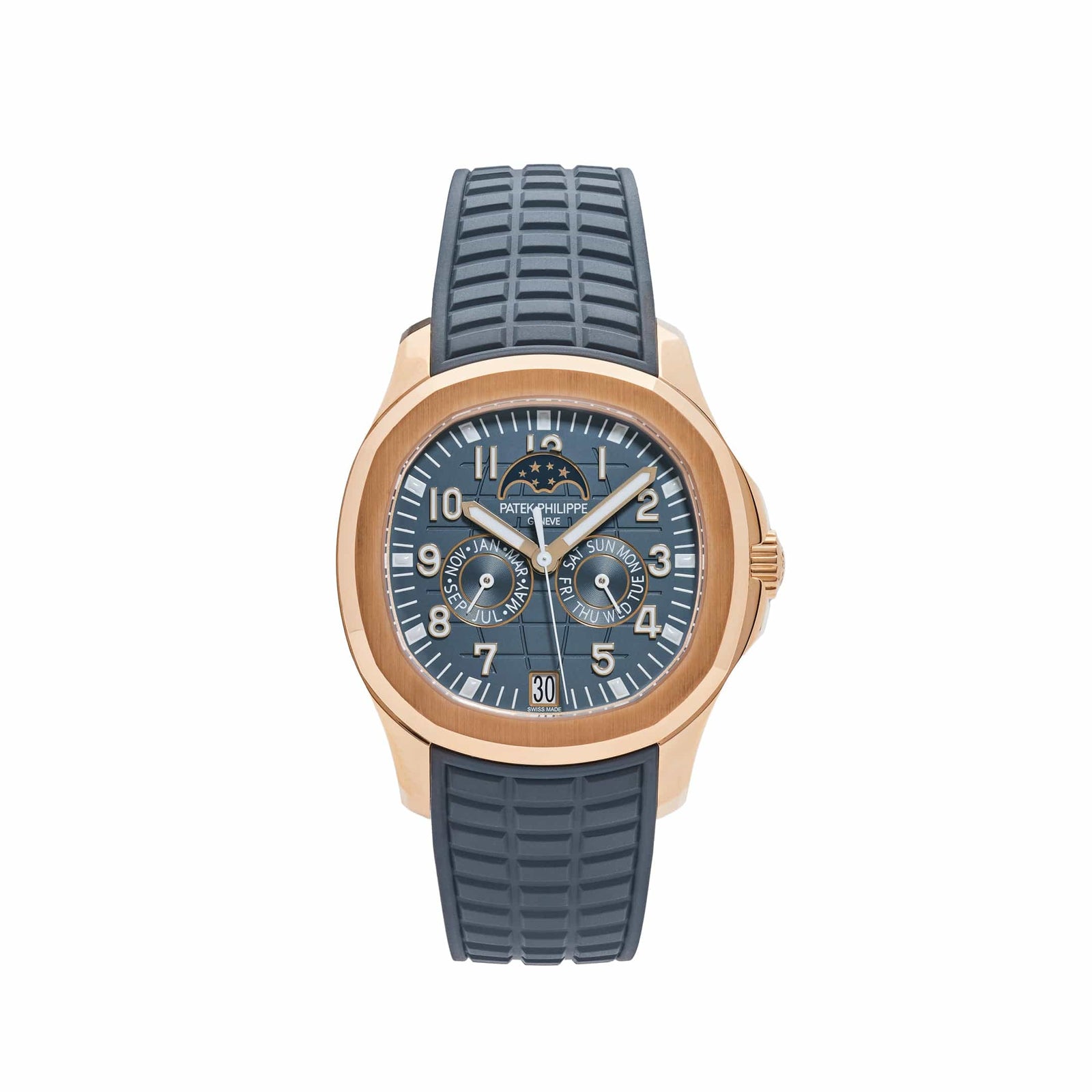 Patek philippe rose gold blue face best sale