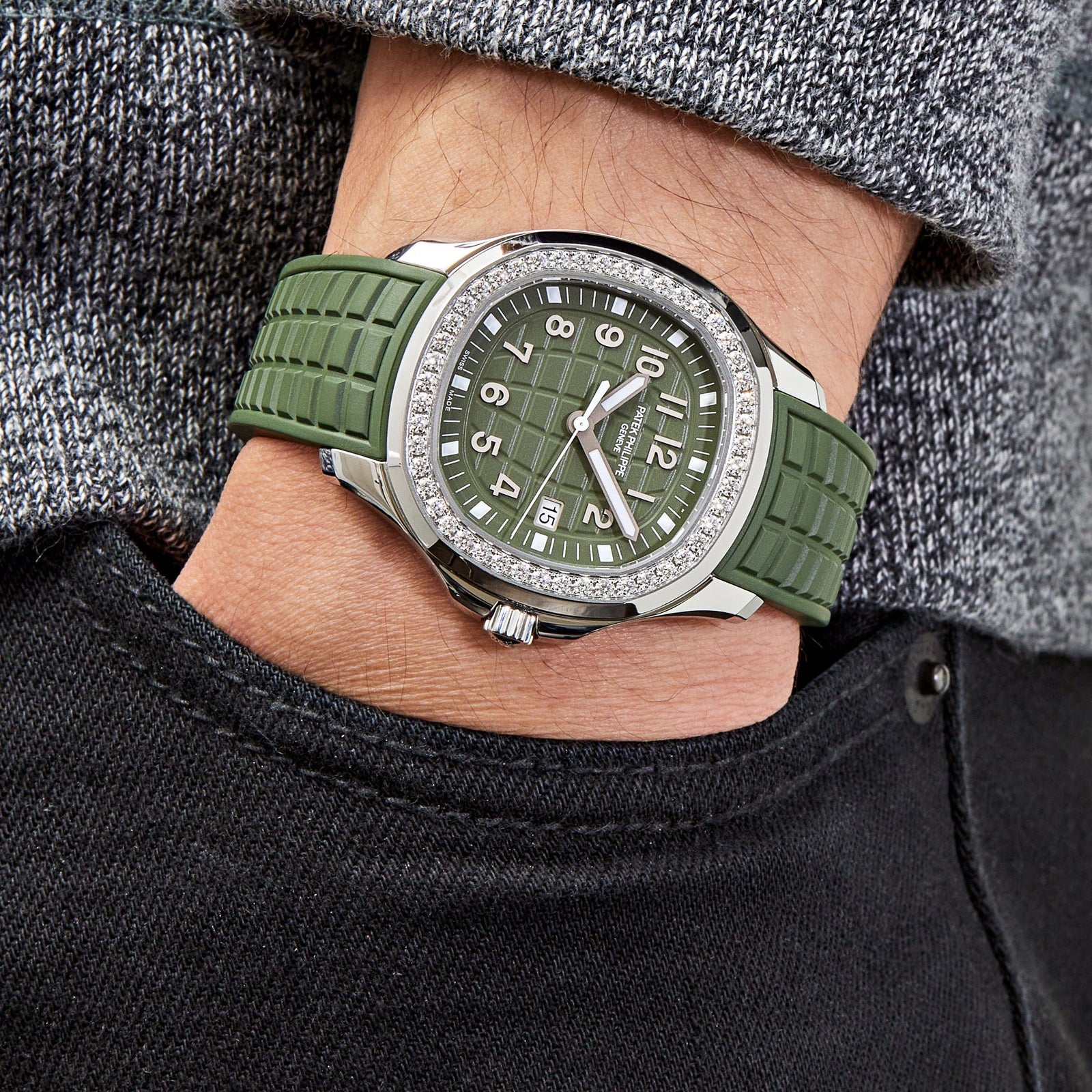 Patek philippe camo green strap sale