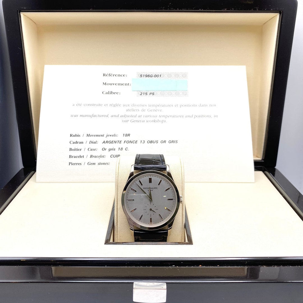 Patek Philippe Calatrava 5196G-001 Manual Winding White Gold – Mavani & Co