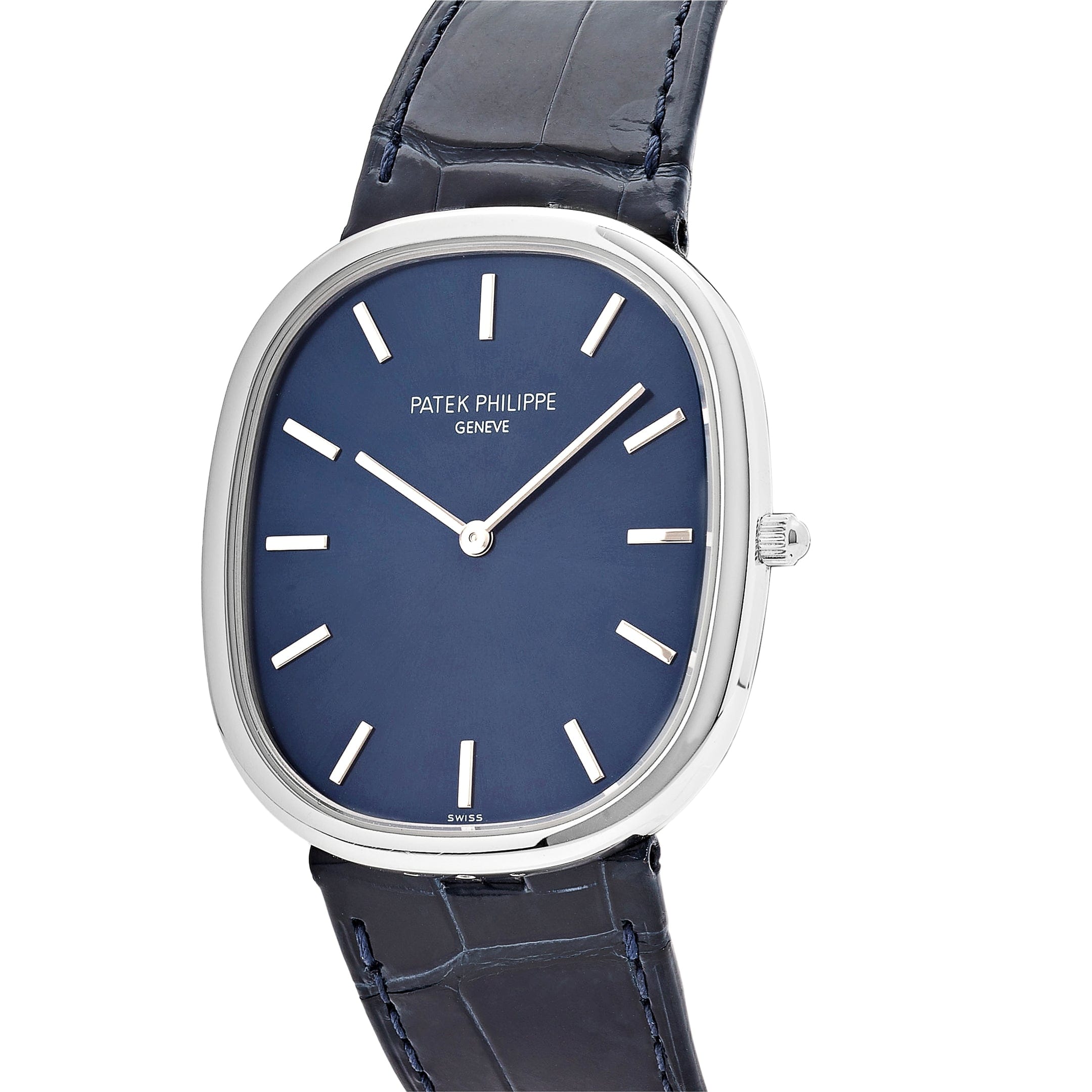 5738p Patek Philippe Golden Ellipse 5738P-001 Platinum Blue Dial (2021 ...