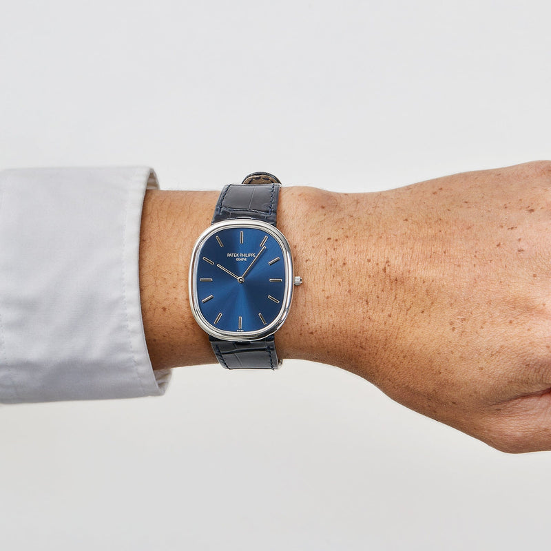 Patek Philippe Golden Ellipse 5738P-001 Platinum Blue Dial (2021
