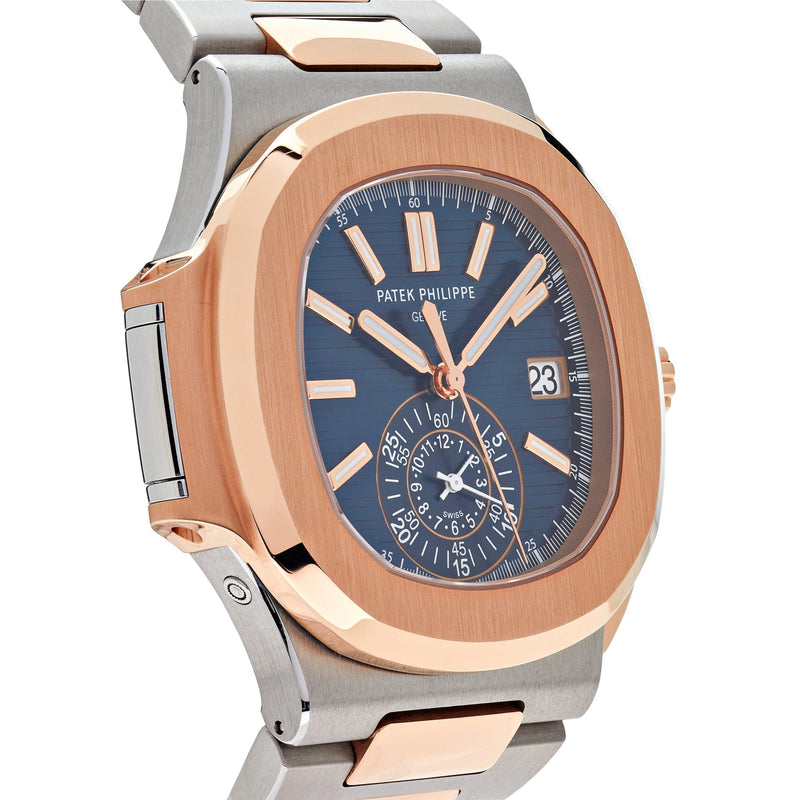 Patek Philippe Nautilus 5980/1AR-001 Chronograph Stainless Steel Rose Gold Blue Dial (2024)