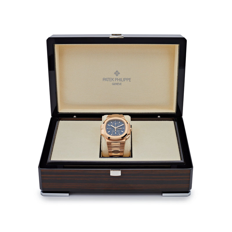 Patek Philippe Nautilus 5990/1R-001 Travel Time Chronograph Rose Gold Blue Dial (2023)