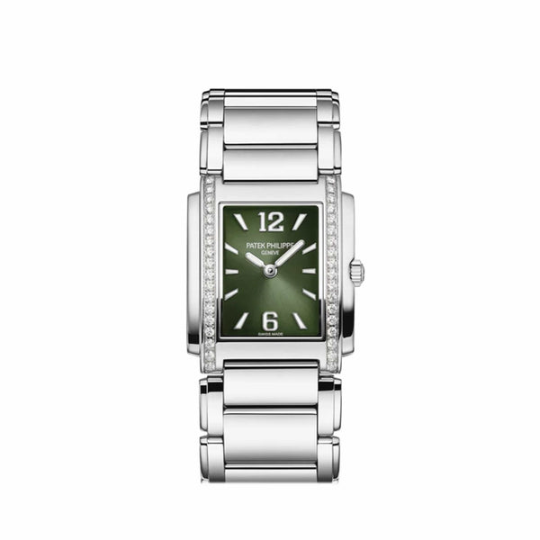 Patek Philippe Twenty-4 4910/1200A-011 'Ladies' Quartz Stainless Steel Green Diamond Dial (2023)