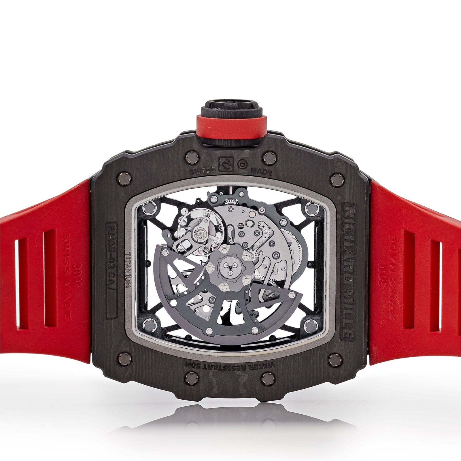 RICHARD MILLE レッドラバーベルト Richard Mille RM 35-02 Carbon TPT Red Strap – Mavani & Co