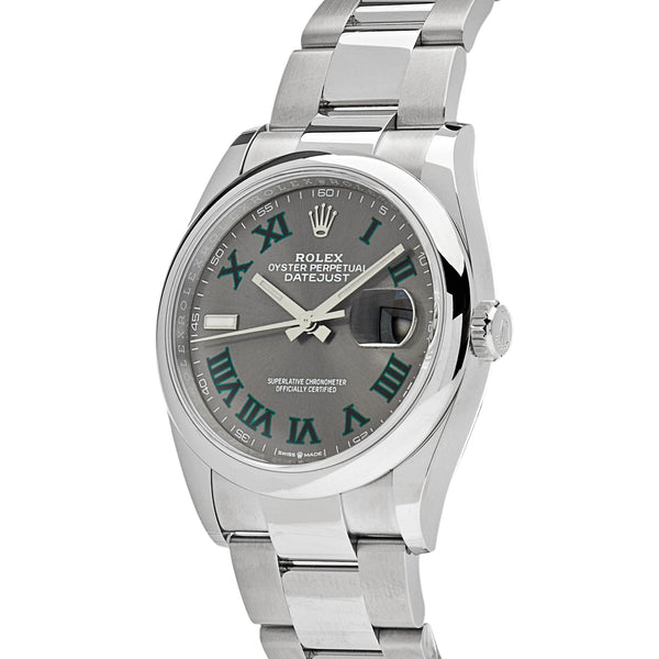 Rolex Datejust 126200 'Wimbledon' Stainless Steel Slate Dial (2021)
