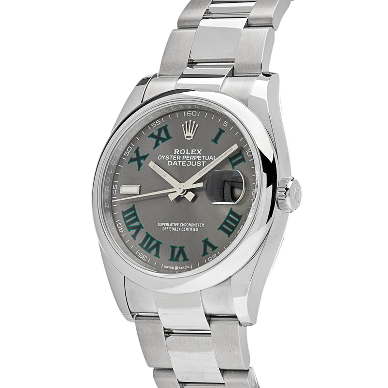 Rolex Datejust 126200 'Wimbledon' Stainless Steel Slate Dial (2021)