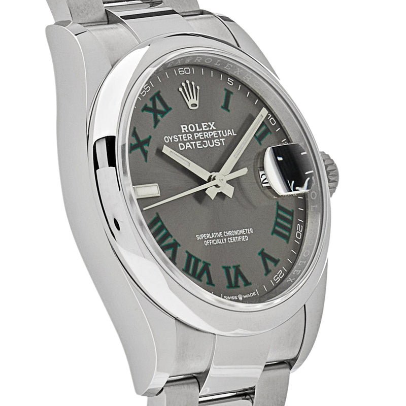 Rolex Datejust 126200 'Wimbledon' Stainless Steel Slate Dial (2021)