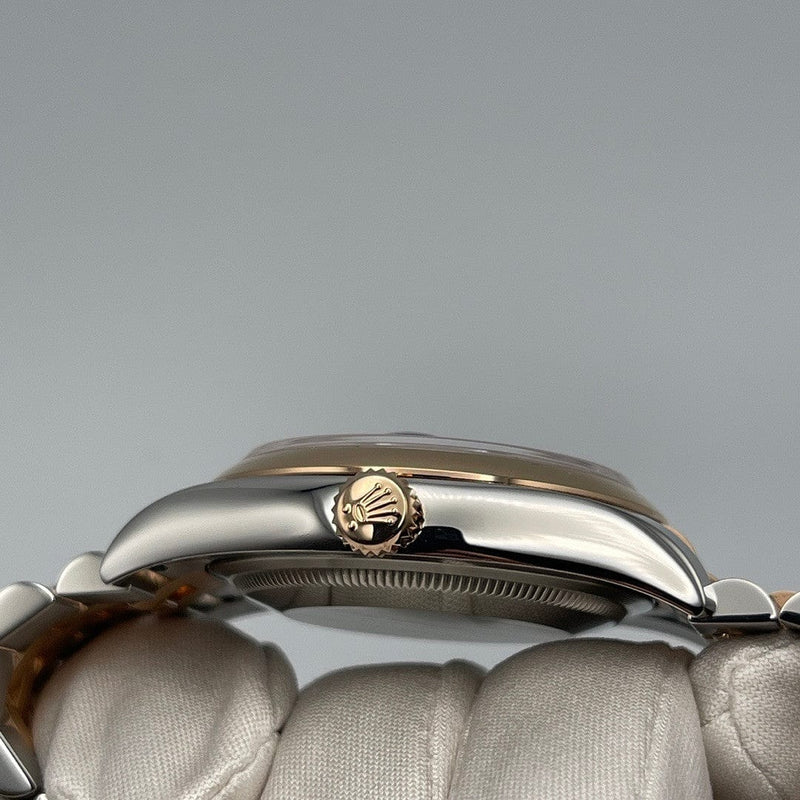 Rolex Datejust 116201 Stainless Steel Rose Gold Black Dial