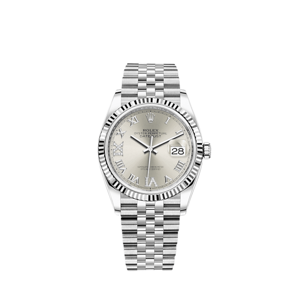 Rolex Datejust 126234 White Gold Stainless Steel Silver Dial Jubilee