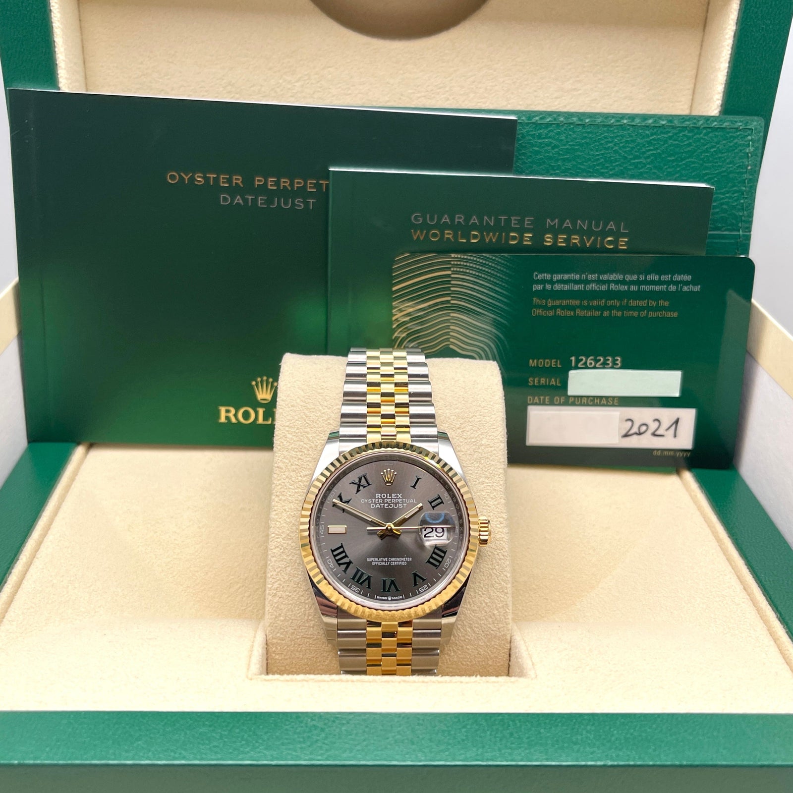 Rolex Datejust 126233 'Wimbledon' Stainless Steel Yellow Gold