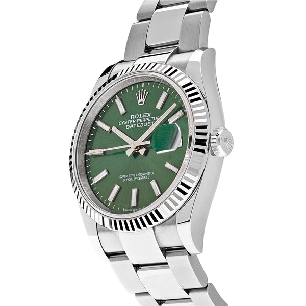 Rolex Datejust 126234 White Gold Stainless Steel Mint Green Dial