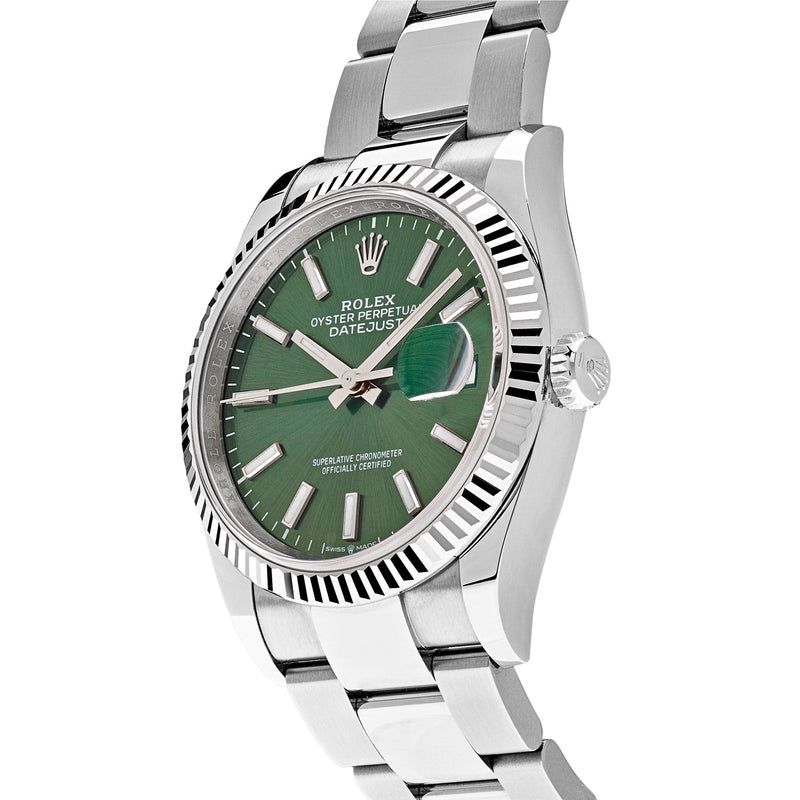 Rolex Datejust 126234 White Gold Stainless Steel Mint Green Dial