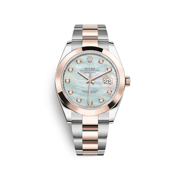 Rolex Datejust 126301 Stainless Steel Rose Gold Mother of Pearl Diamond Dial