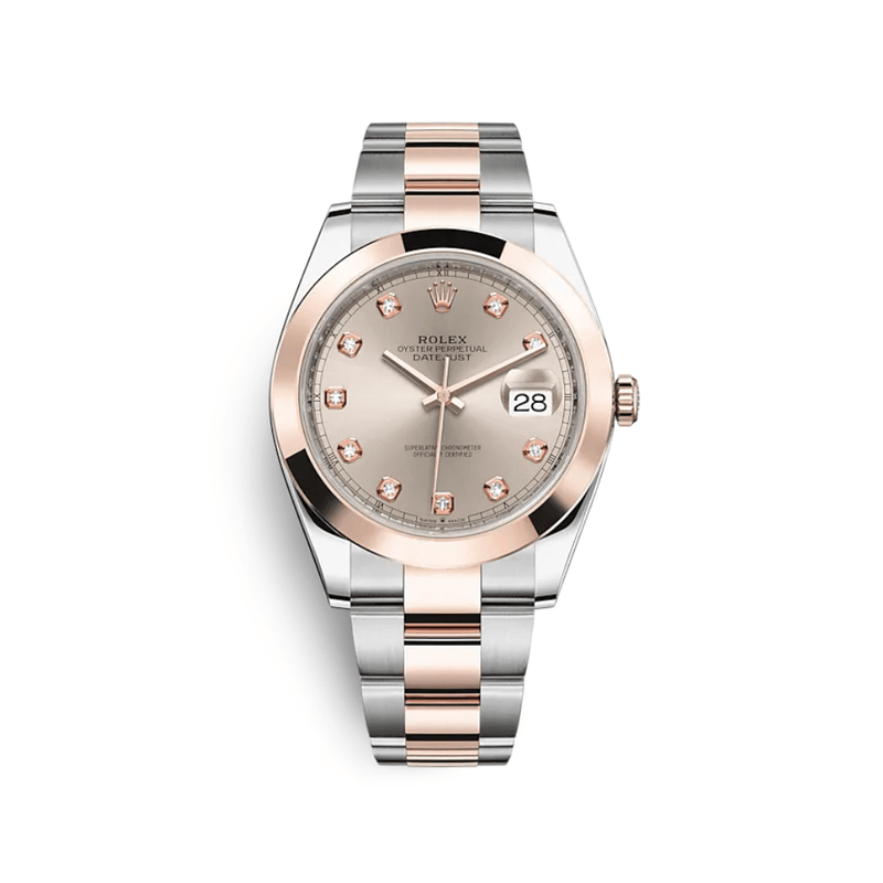 Rolex Datejust 126301 Stainless Steel Rose Gold Sundust Diamond Dial