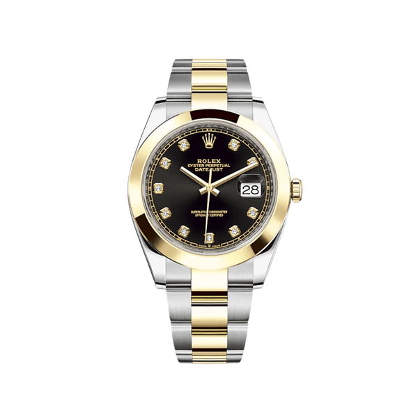Rolex Datejust 126303 Stainless Steel Yellow Gold Black Diamond Dial