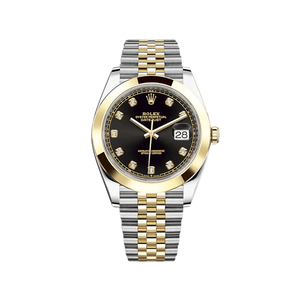 Rolex Datejust 126303 Stainless Steel Yellow Gold Black Diamond Dial Jubilee