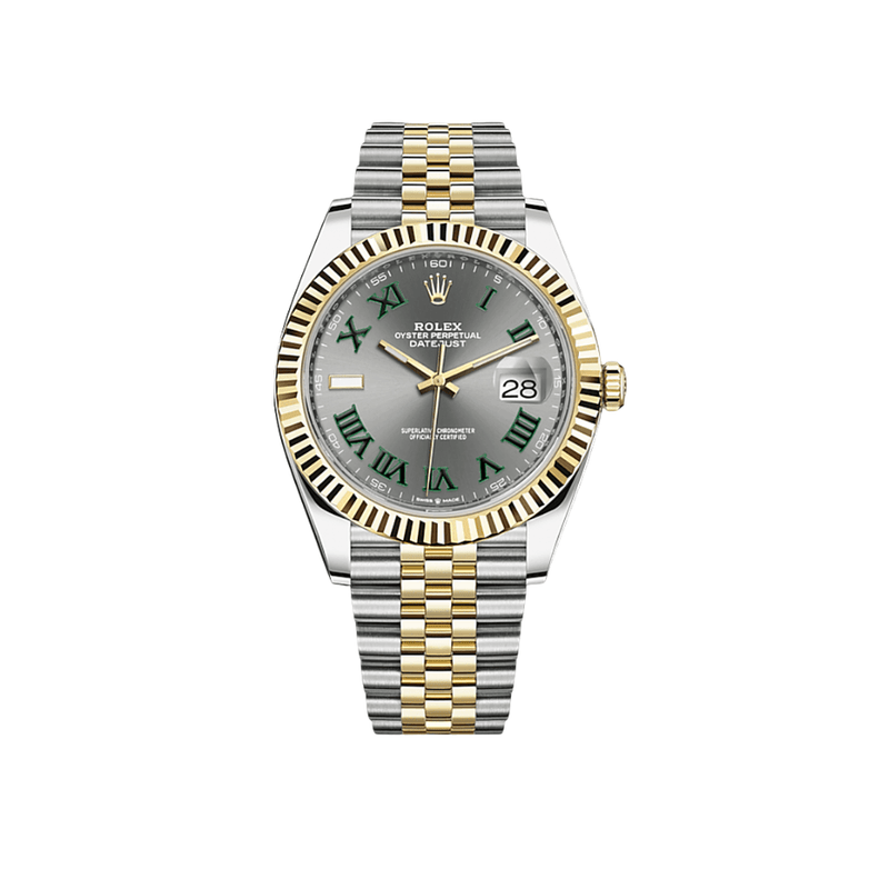 Rolex Datejust 126333 'Wimbledon' Yellow Gold Stainless Steel Slate Jubilee