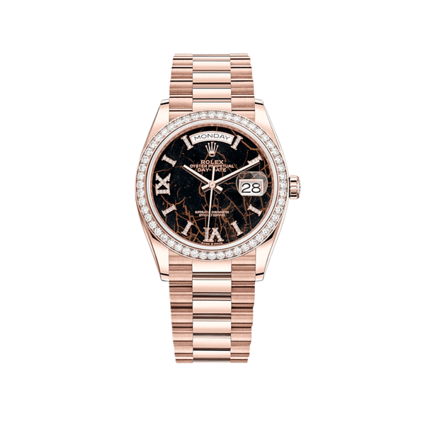 Rolex Day-Date 128345RBR Rose Gold Eisenkiesel Diamond Dial