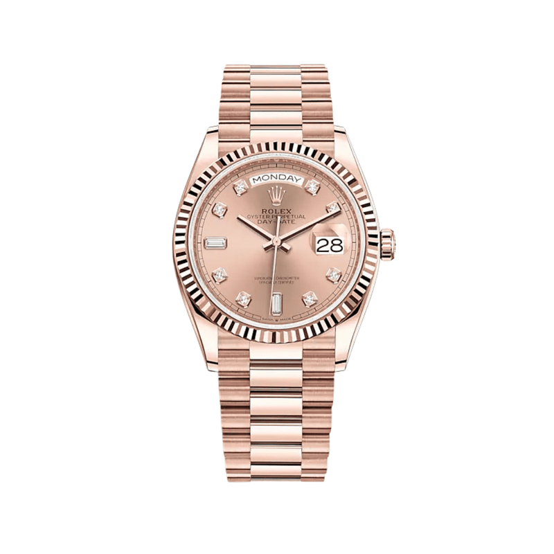 Rolex Day-Date 128235 Rose Gold Pink Diamond Dial