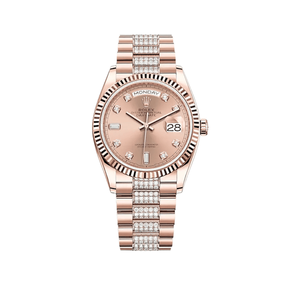Rolex Day-Date 128235 Rose Gold Rosé Diamond Dial