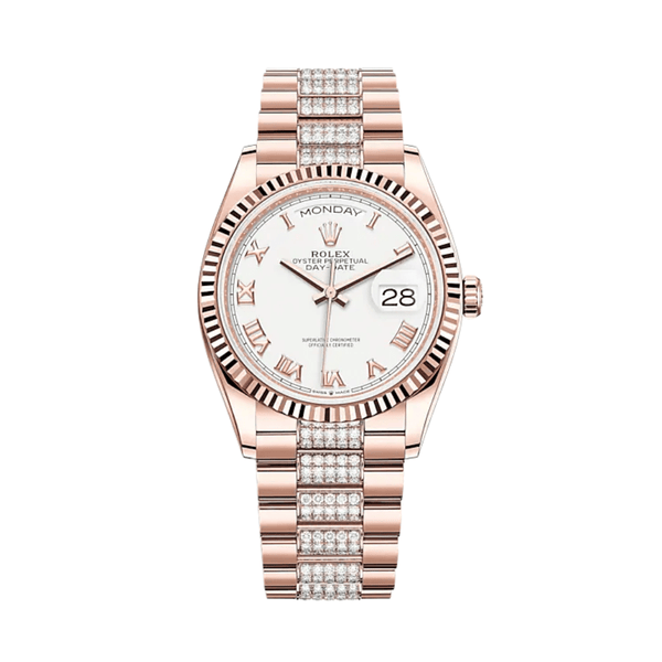 Rolex Day-Date 128235 Rose Gold White Dial