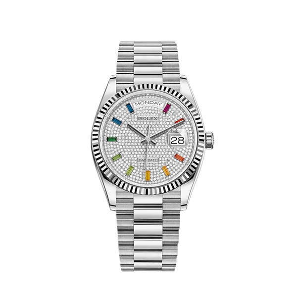 Rolex Day-Date 128239 White Gold Diamond-Paved Dial