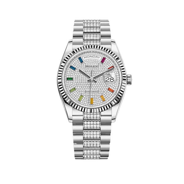 Rolex Day-Date 128239 White Gold Diamond-Paved Dial