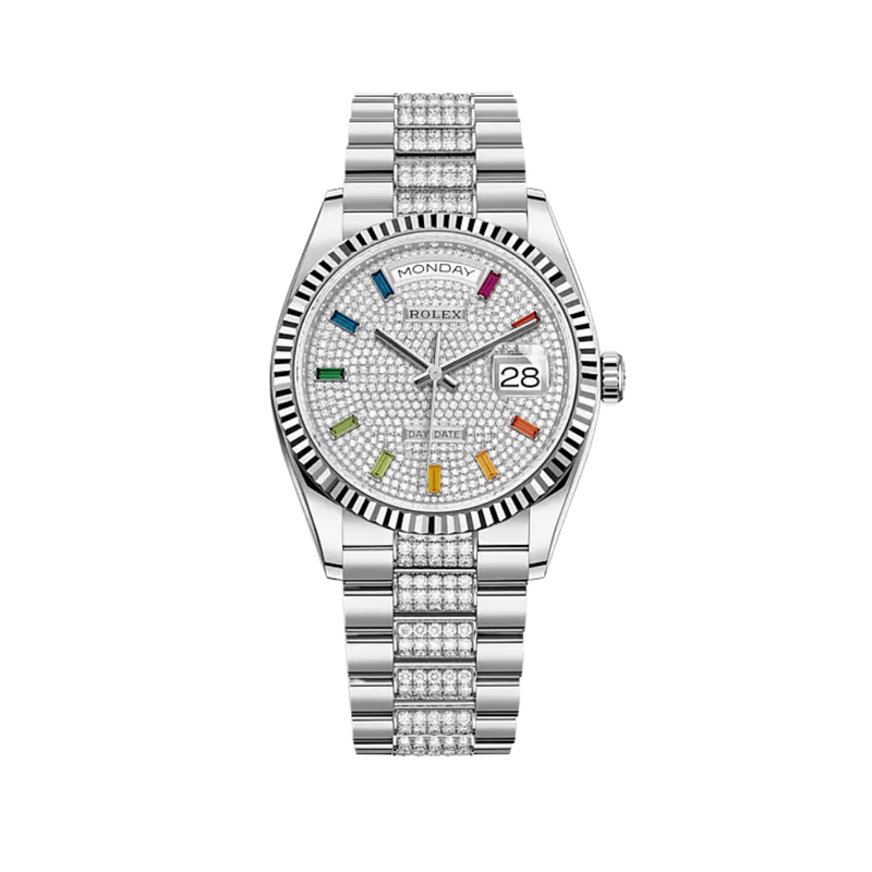 Rolex Day-Date 128239 White Gold Diamond-Paved Dial