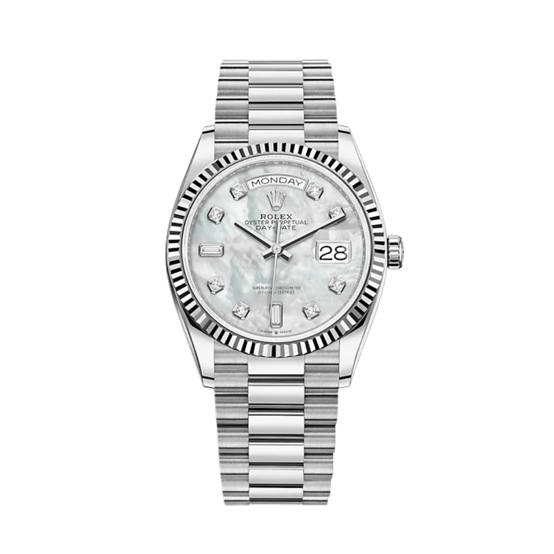Rolex Day-Date 128239 White Gold MOP Diamond Dial