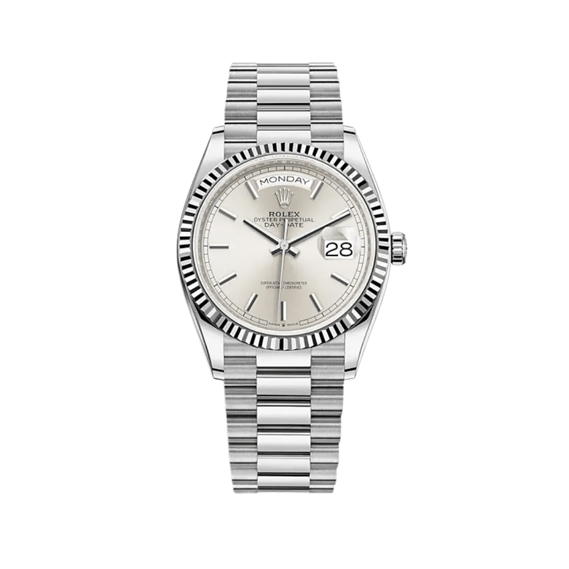 Rolex Day-Date 128239 White Gold Silver Dial