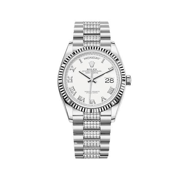 Rolex Day-Date 128239 White Gold White Dial
