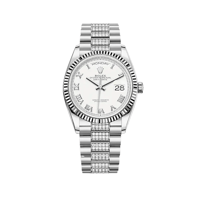 Rolex Day-Date 128239 White Gold White Dial