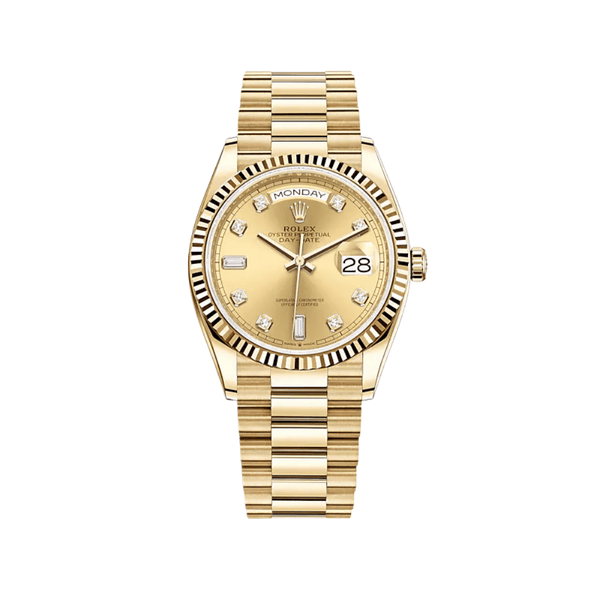 Rolex Day-Date 128238 Yellow Gold Champagne Diamond Dial