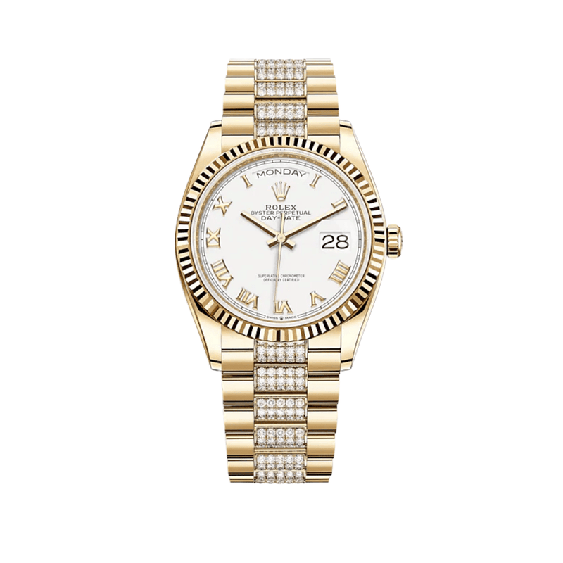 Rolex Day-Date 128238 Yellow Gold White Dial